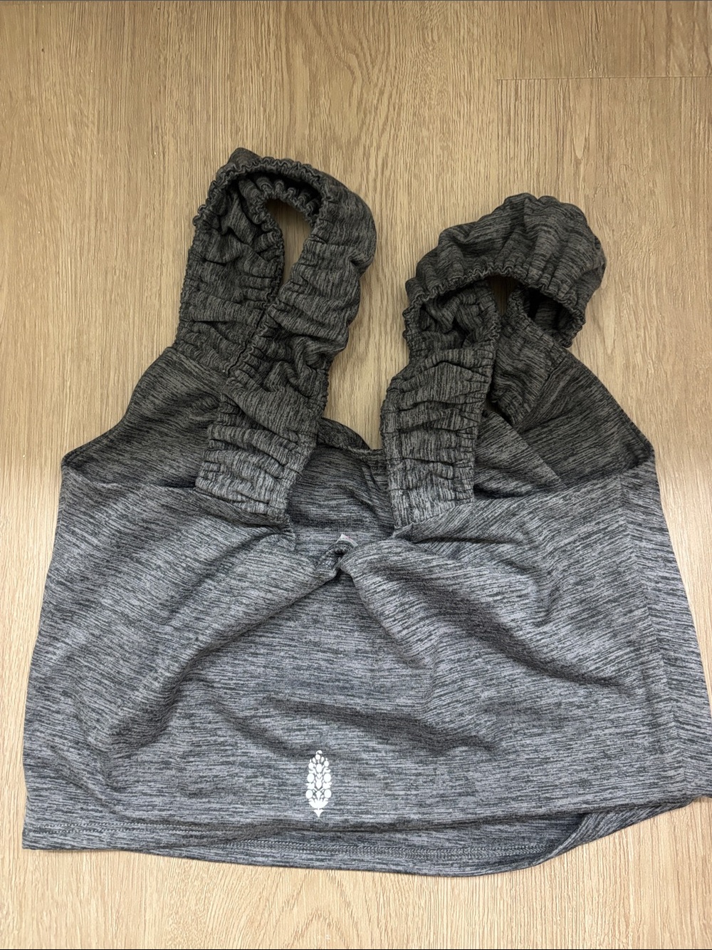 FP movement (free people) Heather Gray Ruched-Strap Athletic Bralette